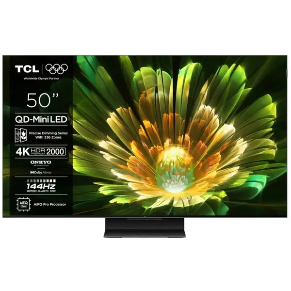 TCL Televizor Mini LED TCL 50Q7C, 126 cm, Smart, Ultra HD 4K, WiFi, Clasa F, Negru