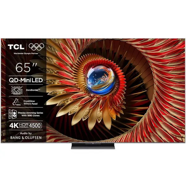 TCL Televizor Mini LED TCL 65Q8C, 164 cm, Google TV, Ultra HD 4K, Clasa D, Negru