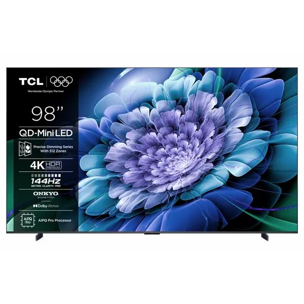 TCL Televizor QD-Mini LED TCL 248 cm (98) 98C61K, Ultra HD 4K, Smart TV, WiFi, CI+, 120Hz, Negru