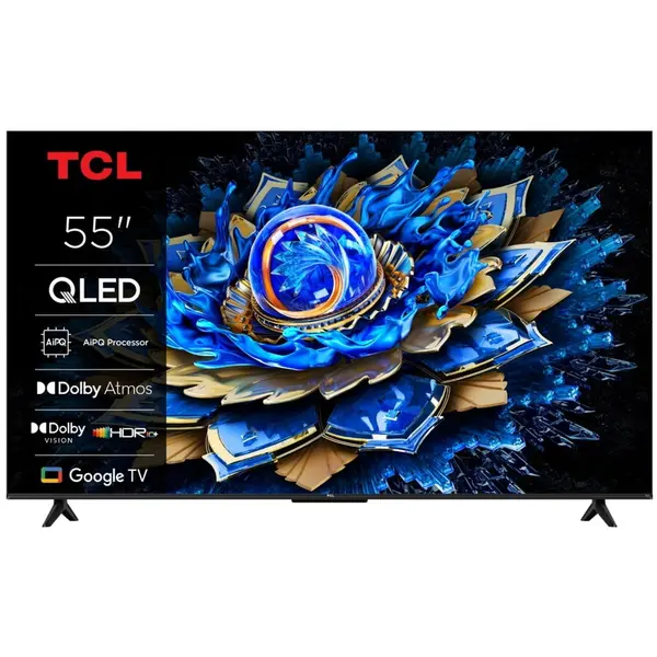 TCL Televizor QLED TCL 55T69C, 139 cm, 55, Ultra HD 4K, Smart TV, WiFi, CI+, (Model 2025), Negru
