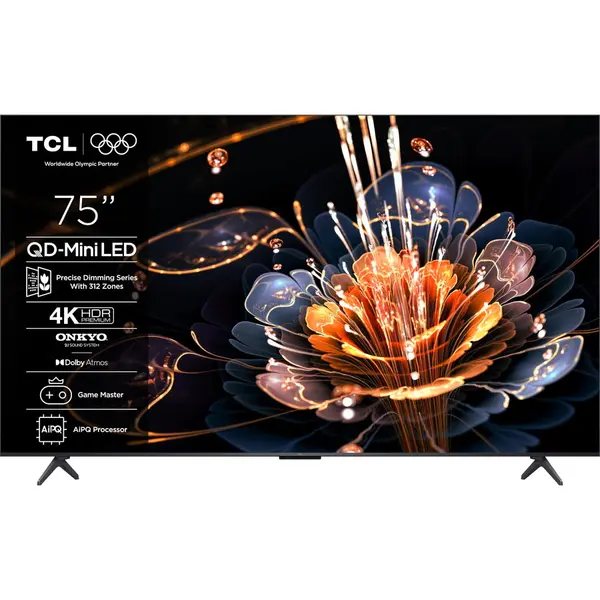 TCL Televizor Smart Mini LED TCL 75C61KS, 189 cm, Ultra HD 4K, CI+, Negru