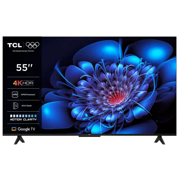 TCL Televizor TCL LED 55P61K, 139 cm, Smart Google TV, 4K Ultra HD, Negru