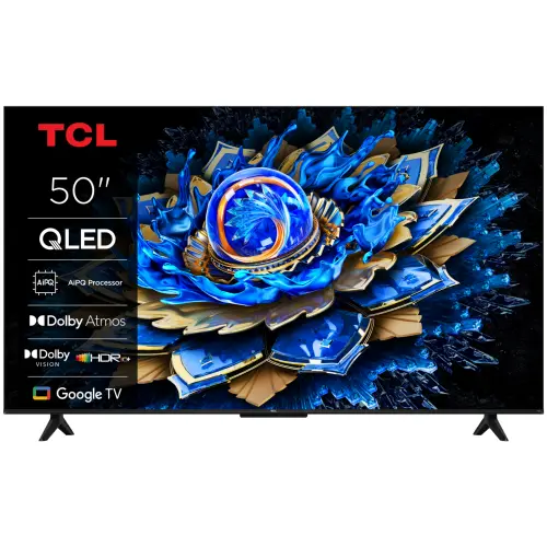 TCL Televizor TCL QLED 50T69C, 126 cm, Smart Google TV, 4K Ultra HD, (Model 2025), Negru