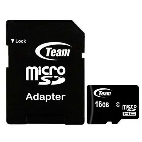 Teamgroup Card de memorie TeamGroup TUSDH16GCL10U03 Micro SDHC UHS-I 16GB + Adaptor Negru