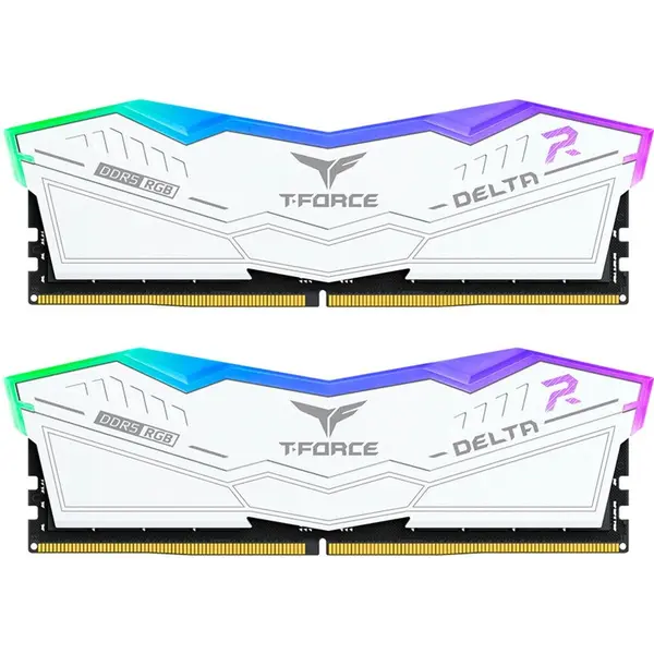 Teamgroup Kit dual memorie RAM Team Group Delta RGB, Capacitate 16GB DDR5 (2x8 GB), Frecventa 6400, CL - 32, Alb
