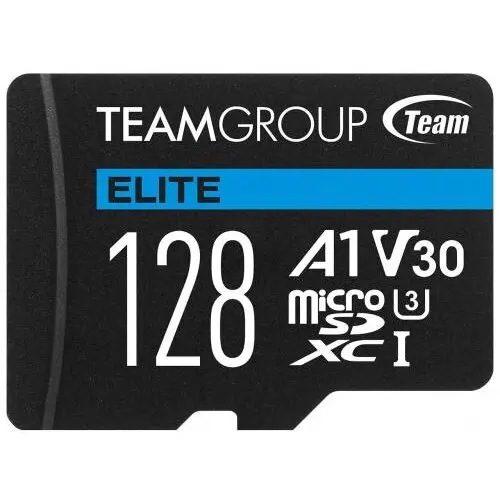 Teamgroup Memory Card microSDXC TeamGroup Elite 128GB, Class 10, UHS-I U3, V30, A1 + Adaptor SD