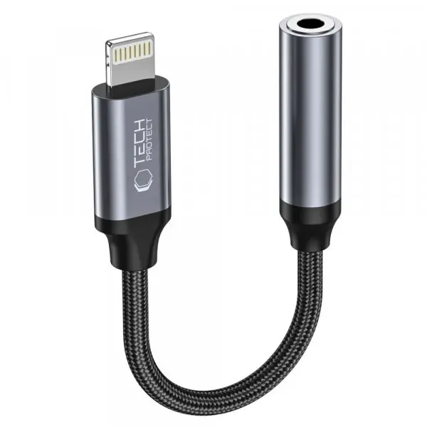 Tech-Protect Adaptor Audio Lightning - 3.5mm Tech-Protect Ultraboost, Negru
