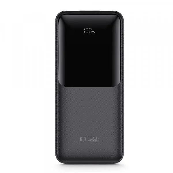 Tech-Protect Baterie Externa Tech-Protect PB01, 10000mAh, 22.5W, QC + PD, 1 x USB-C - 2 x USB-A, Neagra