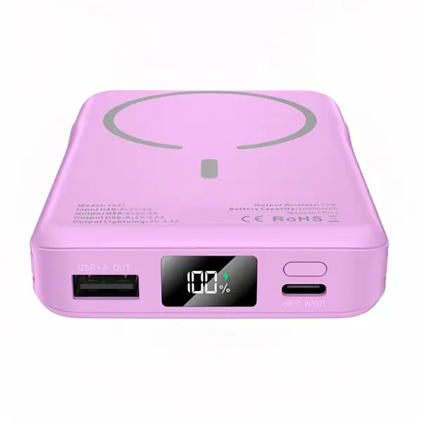Tech-Protect Baterie Externa Wireless Tech-Protect PB31 LifeMag, 10000mAh, 15W, FQI, 1 x Lightning, 1 x QI, 1 x USB-A, 1 x USB-C, Mov
