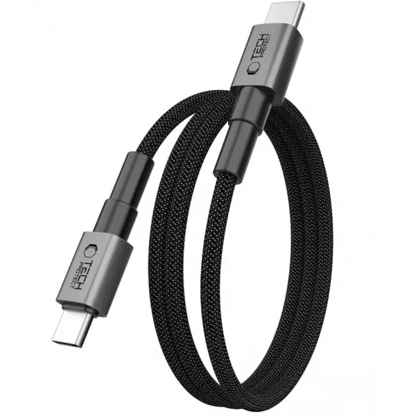 Tech-Protect Cablu Date si Incarcare USB-C - USB-C Tech-Protect Ultraboost DNA MagTwist, 100W, 1m, Gri