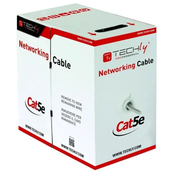 TECHLY Cablu U/UTP Cat.5E CCA 305m torsadat , gri
