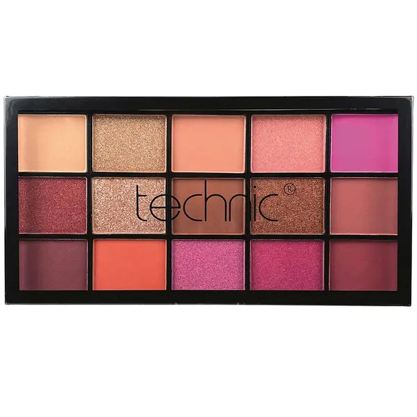 Technic Pressed Pigment 15 Color Eyeshadow Palette 30g - Hot Love