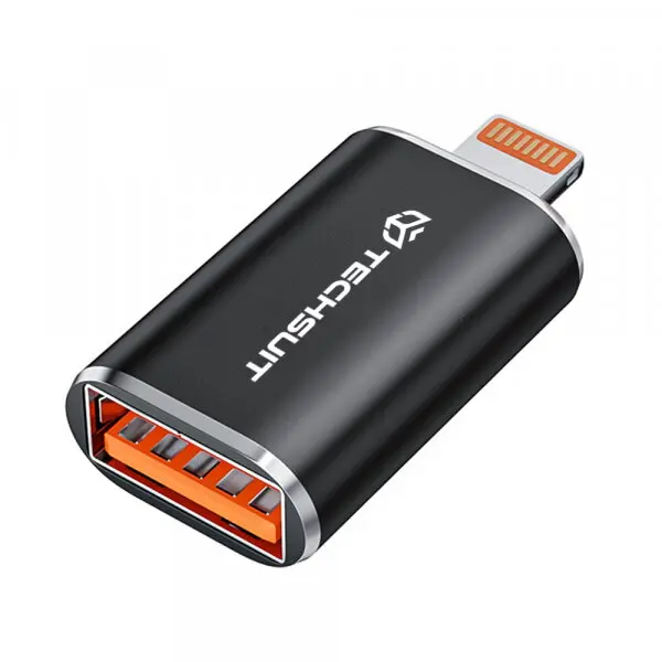 techsuit Adaptor OTG Lightning - USB-A Techsuit A6 HyperPort, Negru Portocaliu