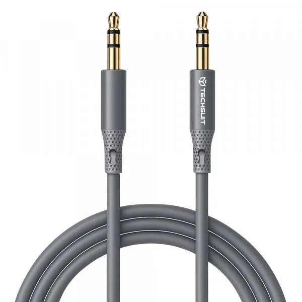 techsuit Cablu Audio 3.5mm - 3.5mm Techsuit AC3 SoundFlex, 1m, Gri