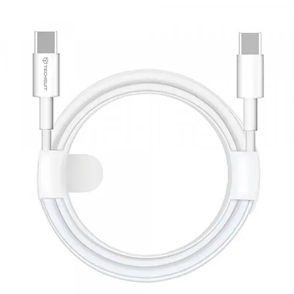 techsuit Cablu Date si Incarcare USB-C - USB-C Techsuit PCB130, 60W, 1m, Alb