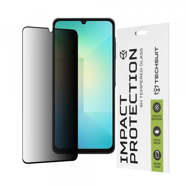 techsuit Folie de protectie Ecran Privacy Techsuit pentru Samsung Galaxy A06 4G / A06 5G / A07 4G / A07 5G, Sticla Securizata, Full Glue, 111D