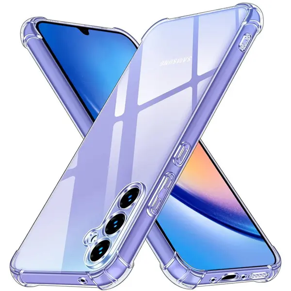 techsuit Husa antisoc pentru Samsung Galaxy A34 5G, Accesorio Shockproof Silicone, Transparent