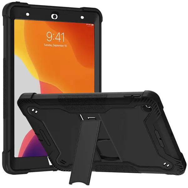 techsuit Husa + folie tableta iPad 10.2 (2019/2020/2021), Antisoc si Anti-zgarieturi, Techsuit Rugged TabShell, negru