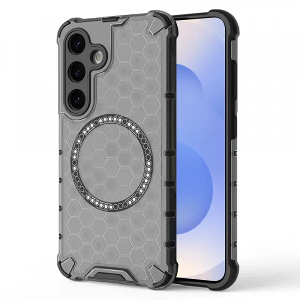 techsuit Husa telefon Techsuit HoneyComb Shield MagSafe pentru Samsung Galaxy S25, Neagra/Gri