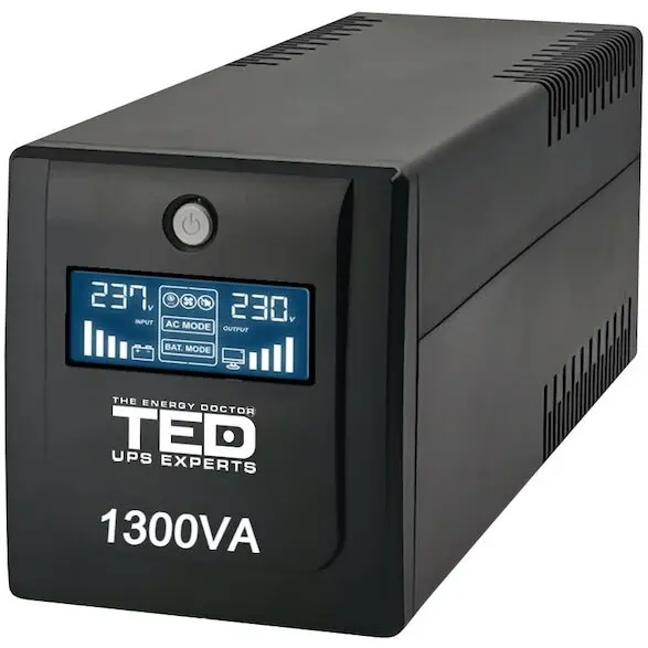 TED Electric UPS 1300VA/750W LCD Line Interactive AVR 4 schuko USB Management TED Electric TED001580 DZ088392