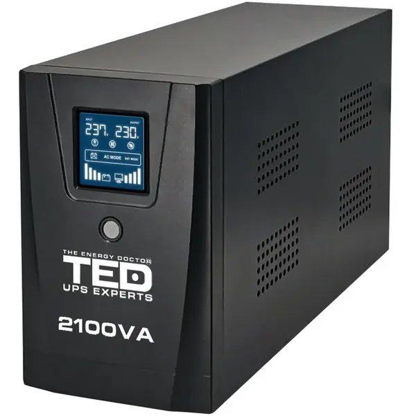TED Electric UPS Line Interactive cu Stabilizator si Display LCD, 2100VA / 1200W, TED Electric