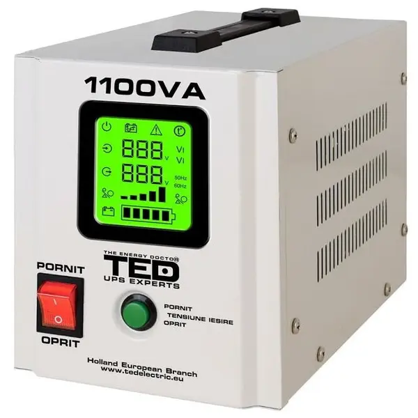 TED Electric UPS pentru centrala TED Electric 1100VA / 700W Runtime extins utilizeaza 1 acumulator (neinclus)