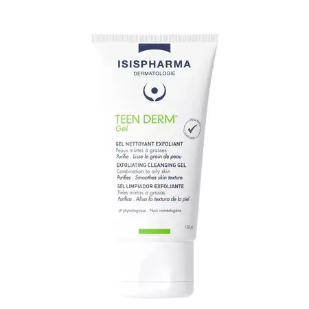 Teen Derm Gel – Gel de curatare exfoliant pentru ten gras sau mixt – 150 ml, IsisPharma