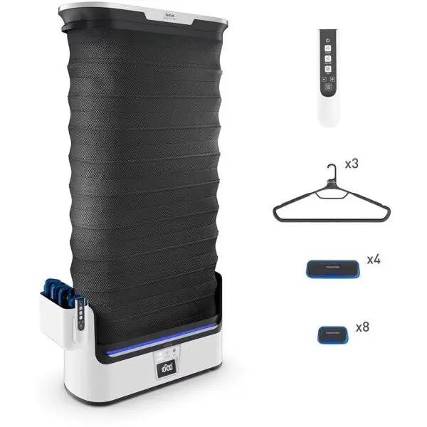 Tefal Aparat vertical automat cu aburi, de netezire a cutelor, igienizare si improspatare, Tefal Care For You YT4050E1, 1800W, abur variabil 65 g/min, 2L, detector rezervor gol, sistem anticalcar incorporat, ultra silentios, alb/ gri