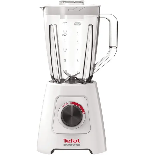 Tefal Blender Tefal BlendForce 2 BL420131, 600W, 4 lame, recipient 2L, functie zdrobire gheata si maruntire, Alb