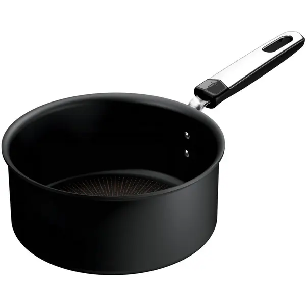 Tefal Cratita Tefal Excellence, 18 cm, 2.2L, inductie, invelis antiaderent, indicator Thermo-Signal, aluminiu, Negru