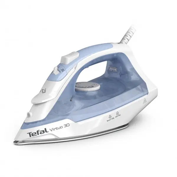 Tefal Fier de calcat cu abur Tefal FV2C41 VIRTUO30, 2000 W, Recipient 240 ml, Debit de abur 27 g/min, Alb-Albastru