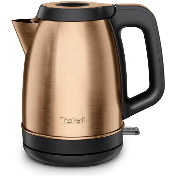 Tefal Fierbator apa Tefal Coppertinto KI280G10, 2400W, 1.7L, filtru anticalcar, inox, indicator nivel apa, baza rotativa 360, Negru-Maro