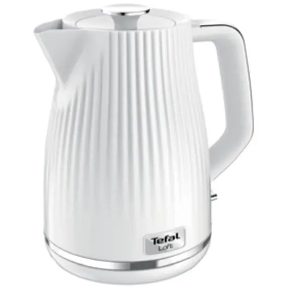 Tefal Fierbator electric TEFAL KO250130 1,7L 2400W Picioare antiderapante Capac detasabil Maner ergonomic Indicator luminos Alb