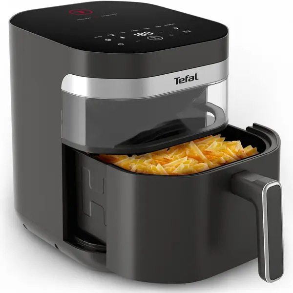 Tefal Friteuza cu aer cald Tefal Easy Fry Infrared air fryer EY832HE0, 2020 W, capacitate 7 L, 8 programe automate, tehnologie avansata Infra-Heat™, temperatura ajusatbila, invelis antiaderent, ecran LCD, Gri