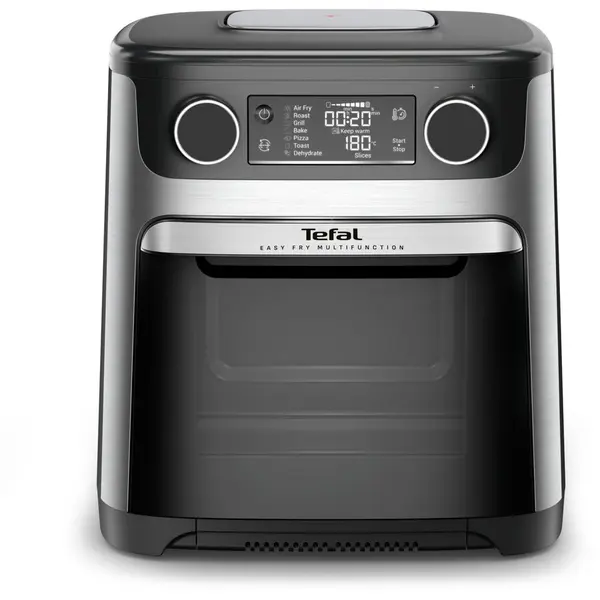 Tefal Friteuza cu aer cald Tefal Easy Fry Multifunction, air fryer & oven FW556DE0, 1800W, 15L, 9 programe automate, ecran LCD, tehnologia Extra-Crisp, temperatura ajustabila, Argintiu & Negru