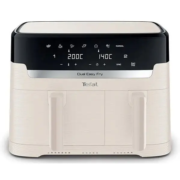 Tefal Friteuza dubla cu aer cald Tefal EY901AE0, 8.3 litri, 2700 W, Alb