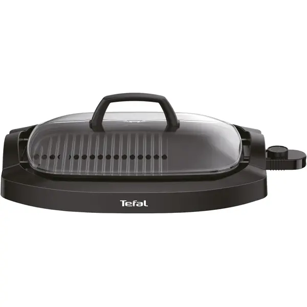 Tefal Gratar electric Tefal Health Multi Grill CB6A0830, 2000 W, termostat 5 nivele, suprafata antiaderenta, capac sticla, negru