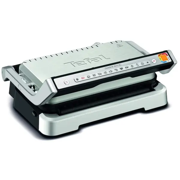 Tefal Gratar electric Tefal Optigrill 4 in 1 XL GC784D30, 2200W, 12 programe automate, pana la 8 persoane, placi antiaderente detasabile, tava de copt, Argintiu