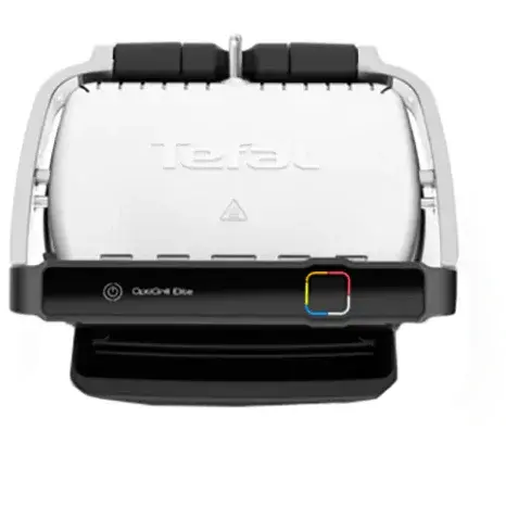 Tefal Gratar electric Tefal OptiGrill Elite GC750D30, 12 programe, 30x20 cm, termostat reglabil, Negru/Inox