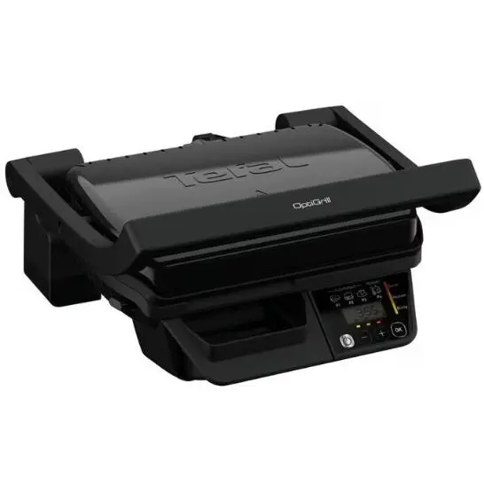 Tefal Gratar electric Tefal OptiGrill GC7P0810, 2000 W, 3 programe automate, placi tip grill antiaderente 30 x 20 cm