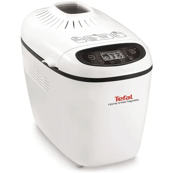 Tefal Masina de paine Tefal Home Bread Baguette PF610138, 1600W, 1.5 kg, 16 programe, Alb