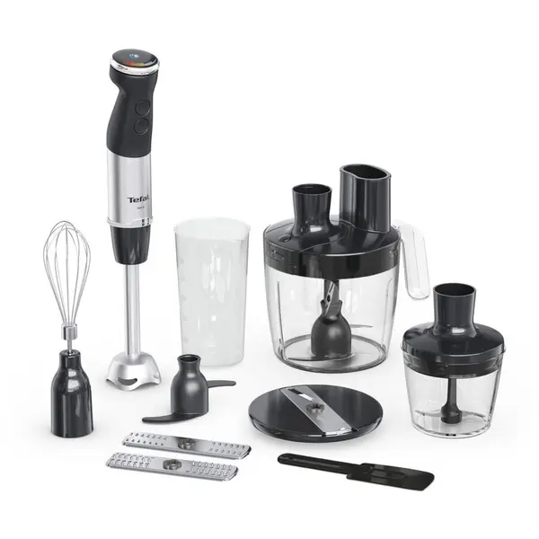 Tefal Mixer vertical TEFAL Quickchef+ HB67G830, 0.8 l, 1000 W, 20 trepte viteza, Negru/Argintiu