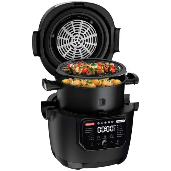 Tefal Multicooker Hibrid Friteuza cu aer cald Tefal MY741CF0 Actifry Air Fryer, capacitate 6L, 14 programe automate, functie de amestecare, 1334 W, Negru