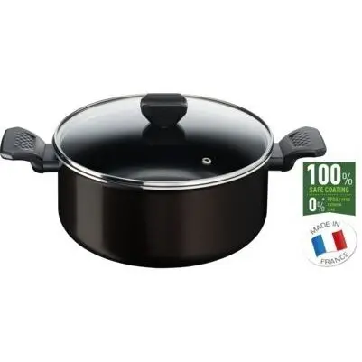 Tefal Oala cu capac Tefal Simply Clean, Thermo-Signal, invelis antiaderent din titan, 24 cm