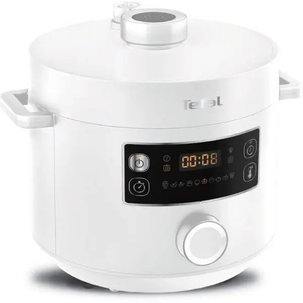 Tefal Oala sub presiune electrica multifunctionala TEFAL Turbo Cuisine CY754130, 10 programe, 5l, Temperatura reglabila, Pornire programabila, Cronometru, Alb