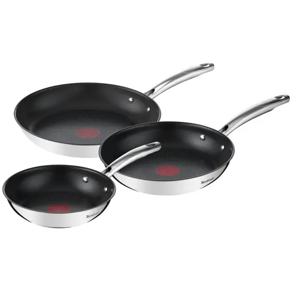 Tefal Set 3 tigai Tefal DUETTO, 20 / 24 /28 cm, inductie, Inox