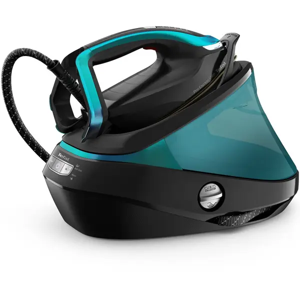 Tefal Statie de calcat Tefal Pro Express Vision GV9822E1, 3000W, 9 bari, jet de aburi 750 g/min, abur variabil 180 g/min, talpa Durilium Airglide Autoclean, rezervor apa 1.2L, oprire automata, Negru & Albastru