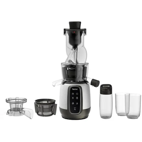 Tefal Storcator de fructe si legume cu melc, Tefal Ultra Juice ZC605D38, 200 W, Recipient suc 0.8 l, afisaj digital, functie preparare inghetata