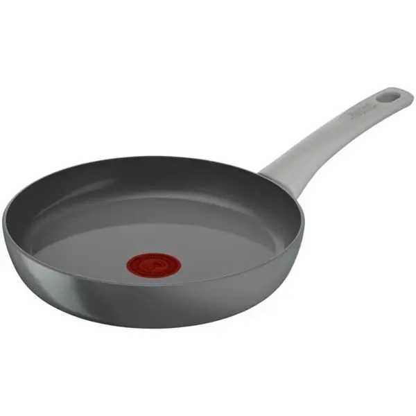 Tefal Tigaie 24 cm Tefal Renew On C4270432, 100% aluminiu reciclat, indicator Thermo-Signal, compatibil cu inductia, invelis ceramic, gri