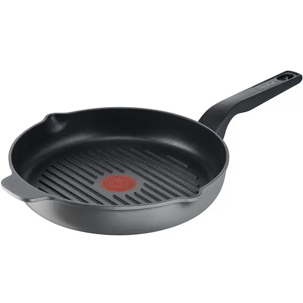 Tefal Tigaie grill Tefal XL Force, 26 cm, invelis antiaderent din titan, margine turnare, indicator termic Thermo Signal, negru